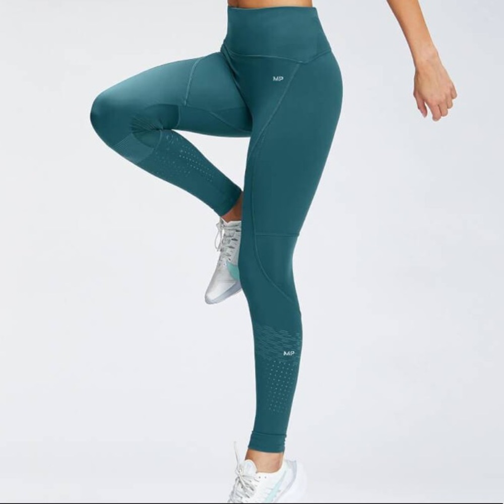 My Protein | Deep teal Velocity reflective sportswear leggings with phone pocket